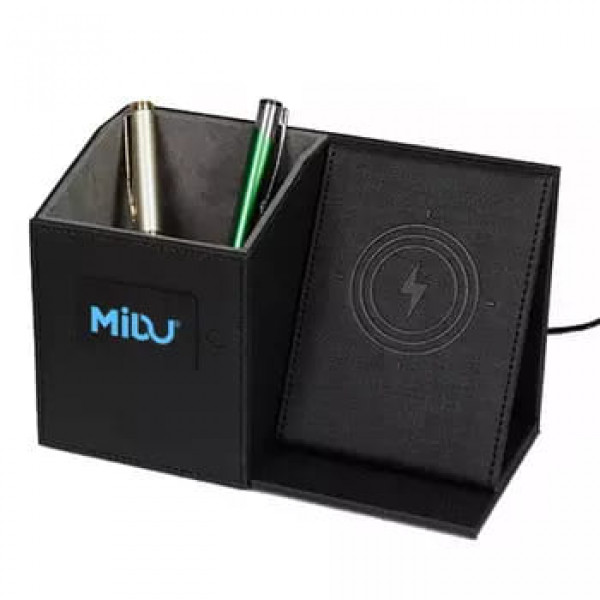Penholder With Phone Stand Wireless Charger 