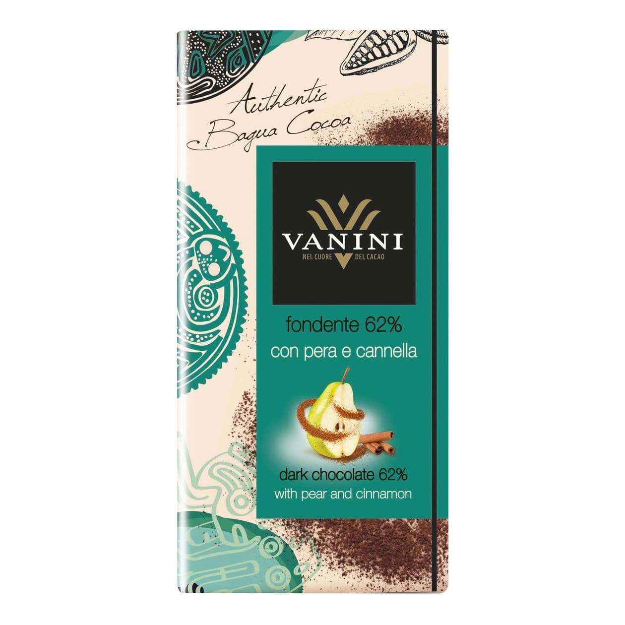 Vanini 62% Dark Chocolate With Pear And Cinnamon 100g