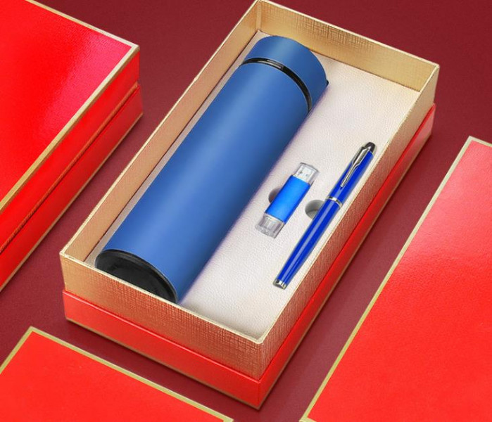 Personalized Thermal Bottle, Pen, Flash Disk & Notebook Set