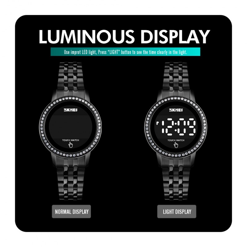 Skmei 1669 Luxury Diamond Minimalist Led Touch Watch