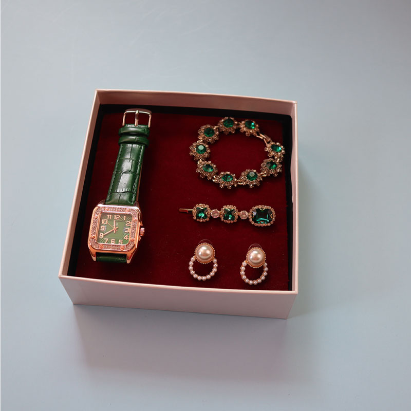 Mint Watch Jewellery Set For Ladies