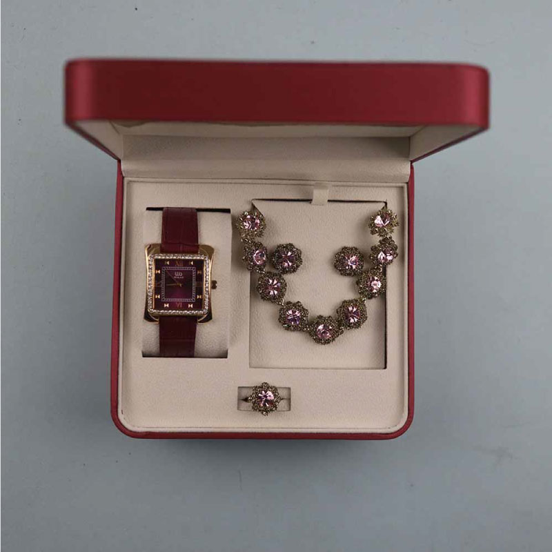 Crystal Burgundy Jewelry Gift Set