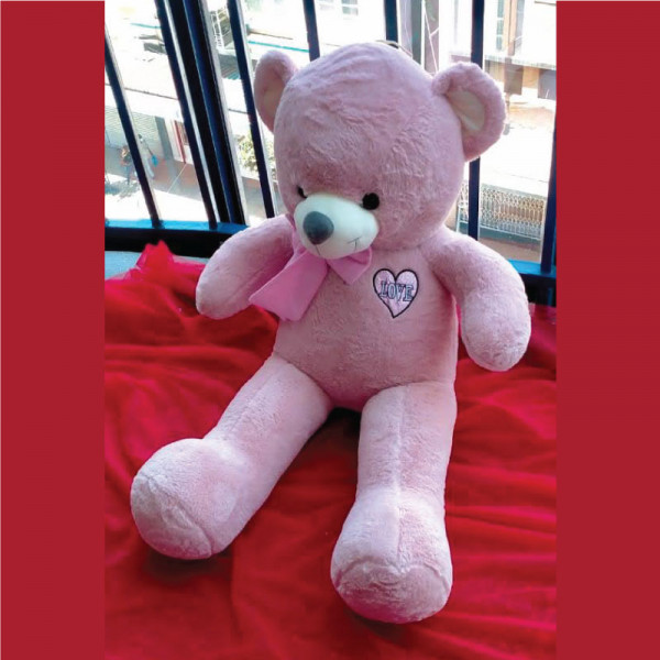 Sequin Heart Huge Teddy Bear (100cm)