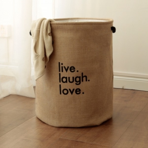 Live, Love, Laugh Collapsible Laundry Baskets (50×40cm)