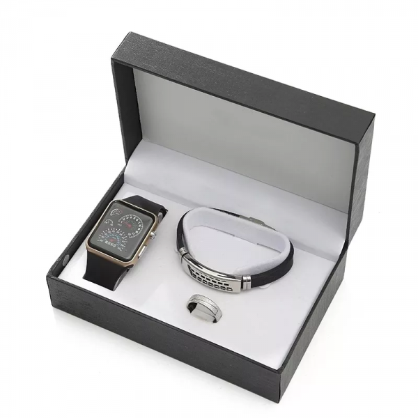 Leather Bracelet, Watch & Ring Set