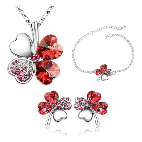 Flower Rhinestone Jewelry Set