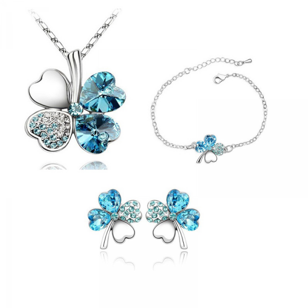 Flower Rhinestone Jewelry Set