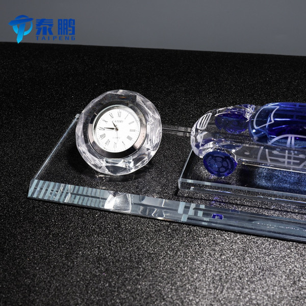 Car Crystal Pen Holder With Clock
