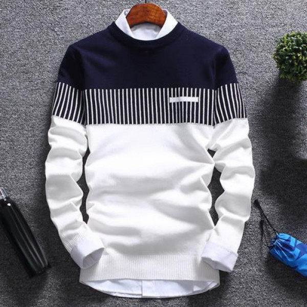 Long Sleeve Stripped Sweaters For Men