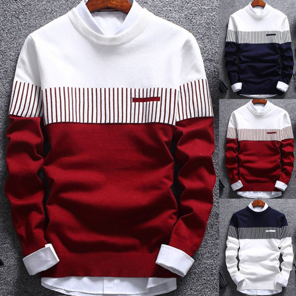 Long Sleeve Stripped Sweaters For Men