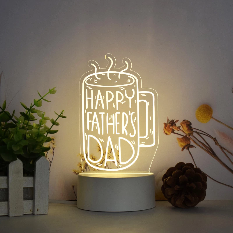 Happy Father's Day Dad 3d Led Illusion Lamp.