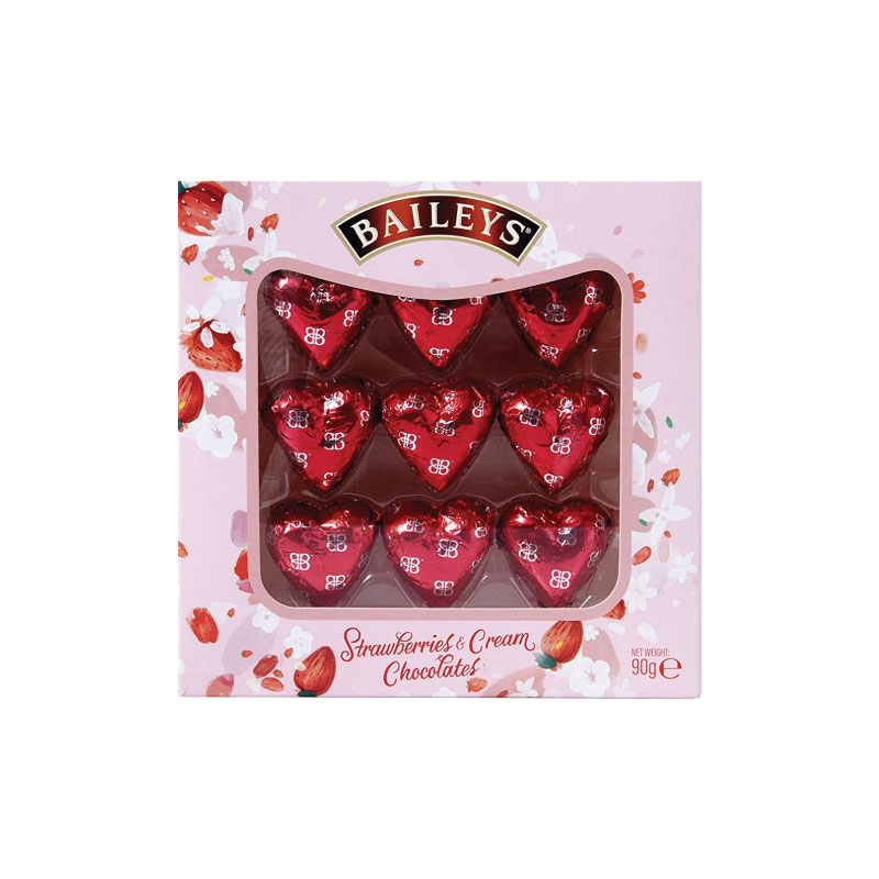 Baileys Strawberry And Cream Heart Chocolates