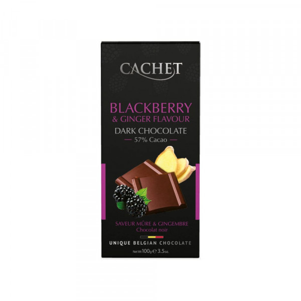 Cachet Blackberry & Ginger Flavour Dark Chocolate.