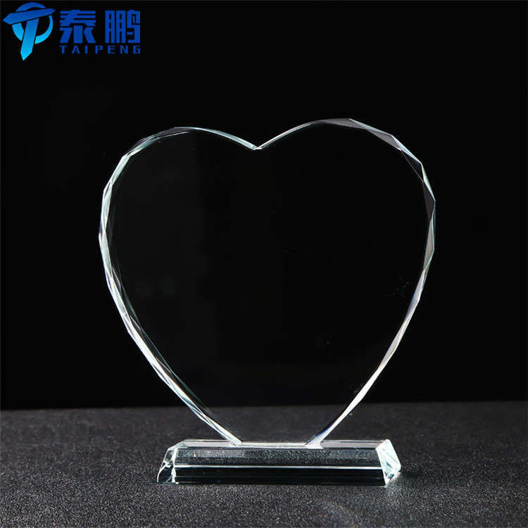 3d Heart Engraving Crystal Glass 